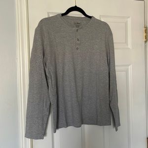 L.L.Bean Gray Long Sleeve Henley